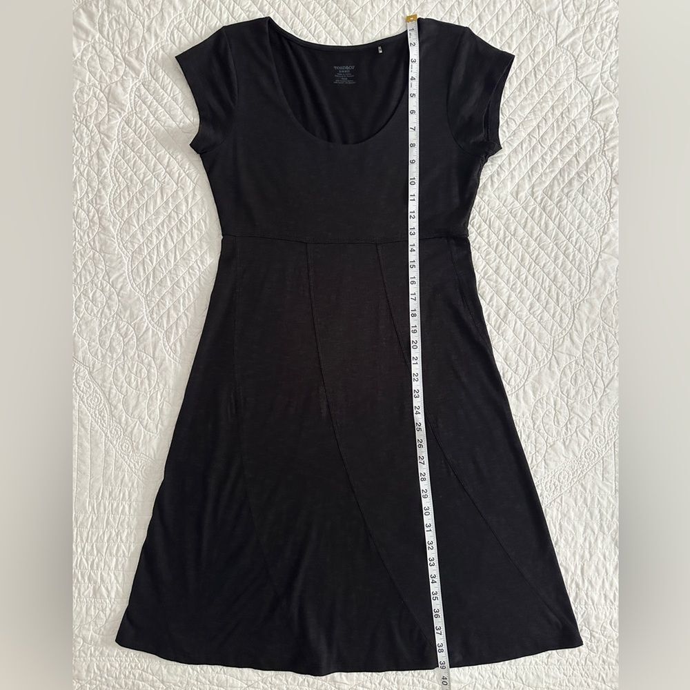 Toad&Co Nena Heather Black Mini Dress Scoop Neck Cap Sleeve Women’s Small - Picture 5 of 8